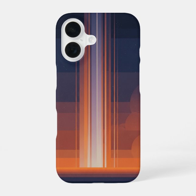 Faisceaux Cosmiques Rétro Verticaux iPhone 16 Case (Back)