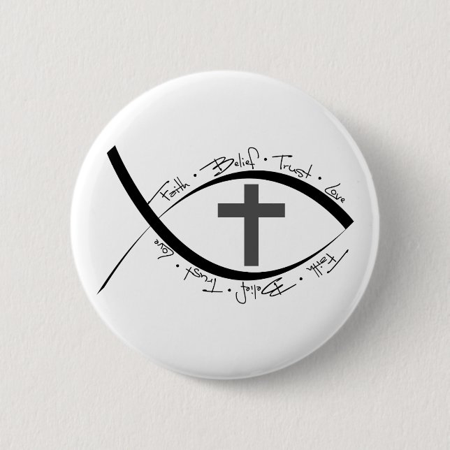 Faith 6 Cm Round Badge (Front)