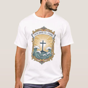 "Faith Above All Storms" Vintage Shield T-shirt