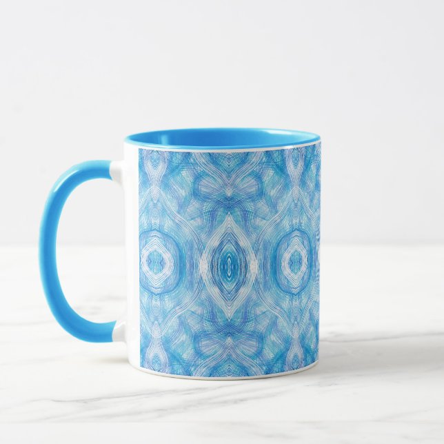 Faith Abstract Light Blue Watercolor Art Mug (Left)