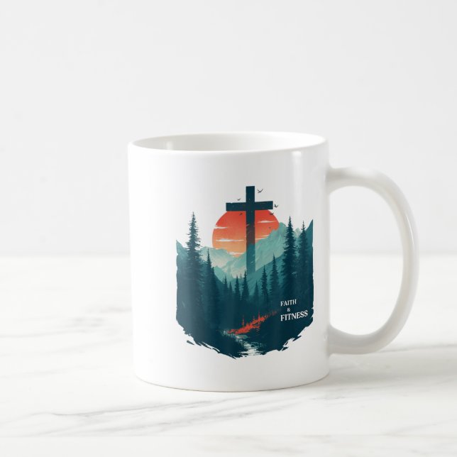 Faith &amp; Fitness Christian - Workout Motivation Coffee Mug (Right)