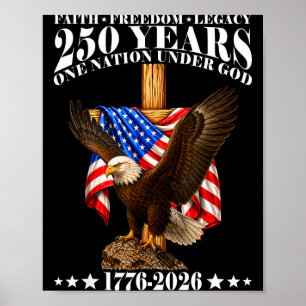 Faith & freedom american flag eagle 250 usa poster