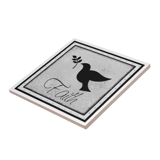 Faith and Dove Ceramic Tile (Side)
