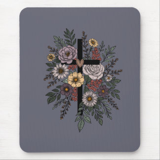 Faith and Flowers Mouse Pad