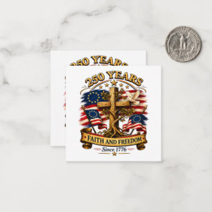 Faith and Freedom 250 Years Patriotic Cross Card