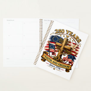 Faith and Freedom 250 Years Patriotic Cross Planner