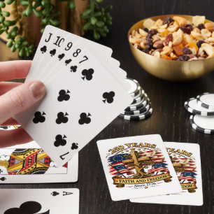 Faith and Freedom 250 Years Patriotic Cross Playing Cards