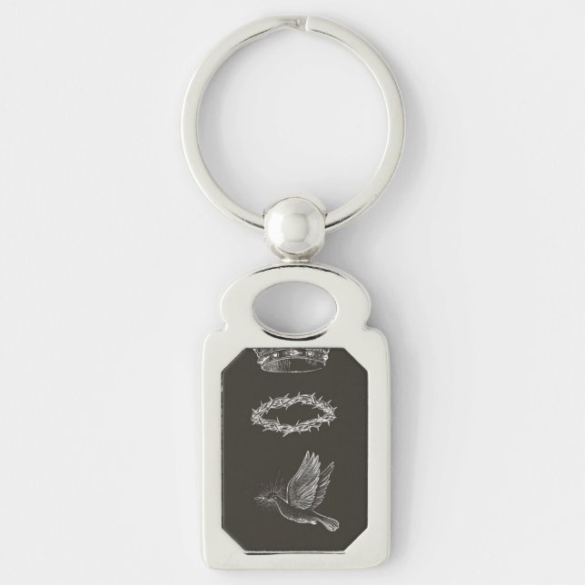 Faith and Freedom Keychain – Bird with Jesus Crown (Front)