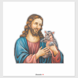 Faith and Fun Moo Deng the Hippo Held by Jesus Tan