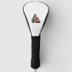 Faith and Fun Moo Deng the Hippo Held by Jesus Tan Golf Head Cover