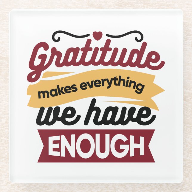 Faith and Gratitude Artwork – Uplifting Christian  Glass Coaster (Front)
