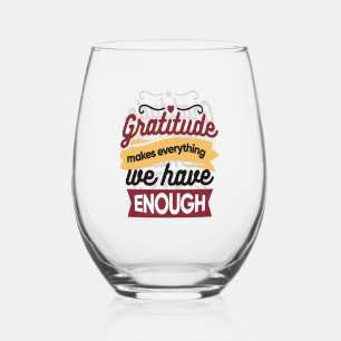 Faith and Gratitude Artwork – Uplifting Christian  Stemless Wine Glass