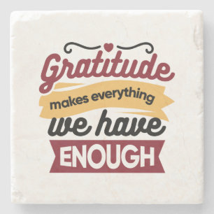 Faith and Gratitude Artwork – Uplifting Christian  Stone Coaster