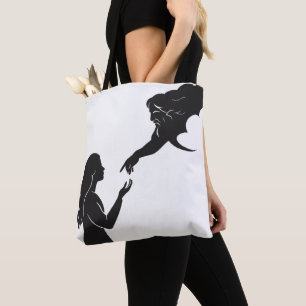 Faith and Inspiration Minimalist Woman Connecting Tote Bag