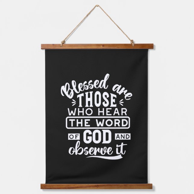 Faith and Obedience – Inspirational Scripture Hanging Tapestry (Front)