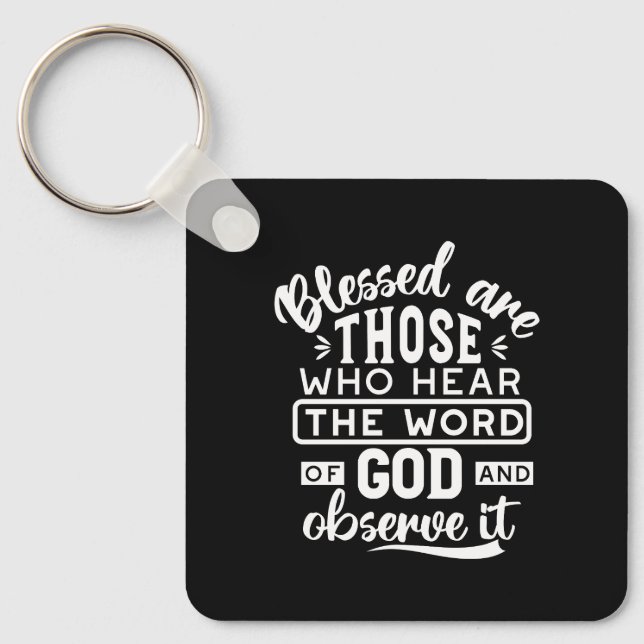 Faith and Obedience – Inspirational Scripture Key Ring (Front)