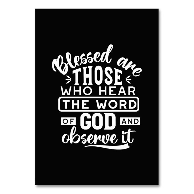 Faith and Obedience – Inspirational Scripture Table Number (Front)
