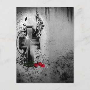 Faith and Roses Gothic Postcard