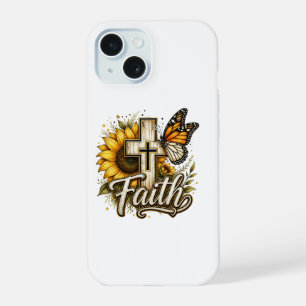 Faith and Sunflowers iPhone 15 Case