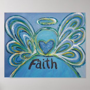 Faith Angel Inspirational Word Art Print Poster