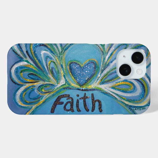 Faith Angel Word Art Custom iPhone Case (Back (Horizontal))