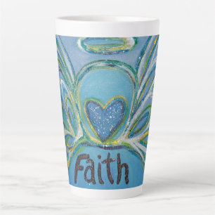 Faith Angel Word Art Custom Latte Mug Cup