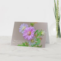 Faith Aster Pink Flower Encourage and Care Card