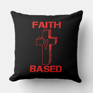 Faith Based Cross And Heart Cushion