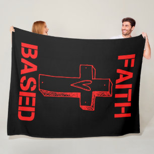 Faith Based Cross And Heart Fleece Blanket