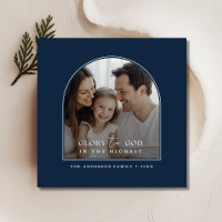 Faith Based Glory To God Christmas Arch Photo Blue