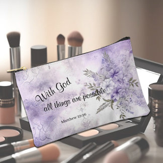 Faith Based - Matthew 19:26 Accessory Pouch