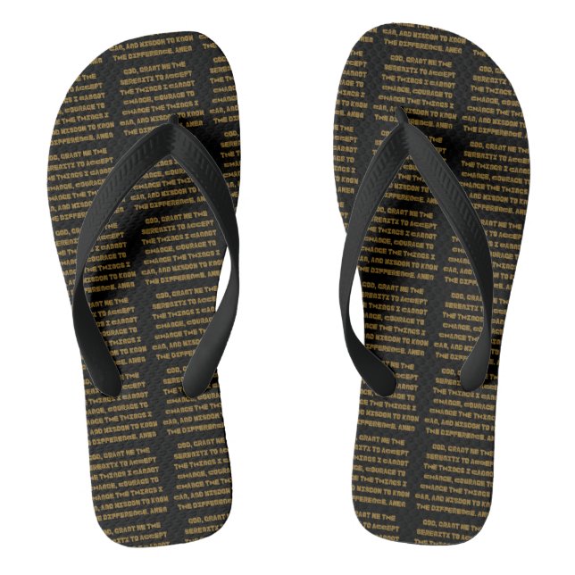 Faith Based Serenity Prayer Quote All-Over Unisex Thongs (Footbed)