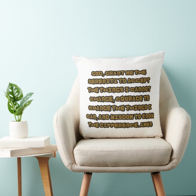 Faith Based Serenity Prayer Quote Cushion (Chair)