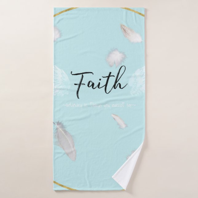 Faith, Bathroom Decor, Blue, Towel Set, Home (Bath Towel)