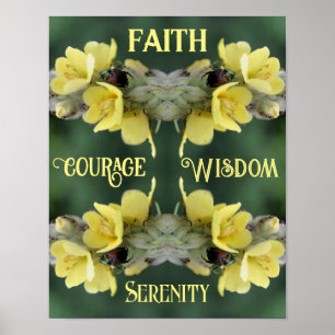 Faith Beetle Flower Abstract Inspirational  Poster