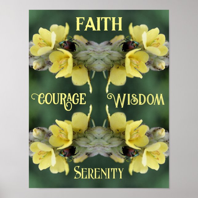 Faith Beetle Flower Abstract Inspirational  Poster (Front)