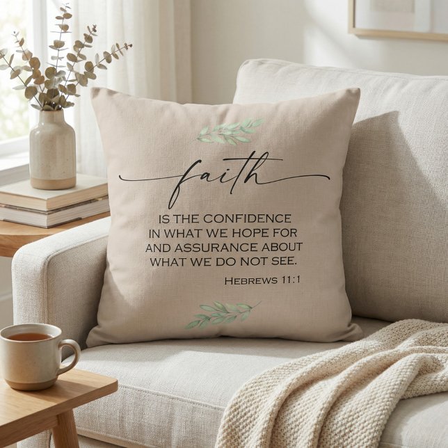 Faith Bible Verse from Hebrews 11:1 Cushion (Creator Uploaded)