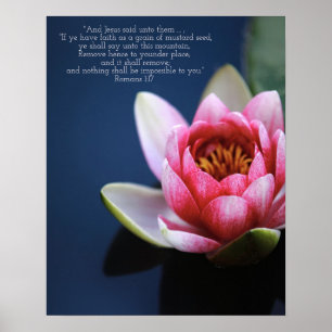 Faith Bible Verse Inspirational Water Lily Poster