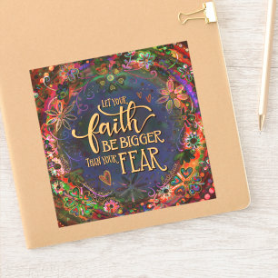 Faith Bigger than Fear Pretty Floral Inspirivity