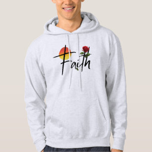 Faith Black Typography With Rose Hoodie