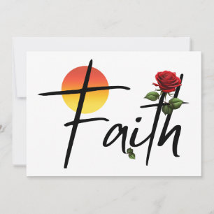 Faith Black Typography With Rose Invitation