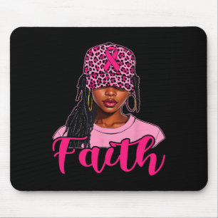 Faith Black Women Afro Christian Breast Cancer Awa Mouse Pad
