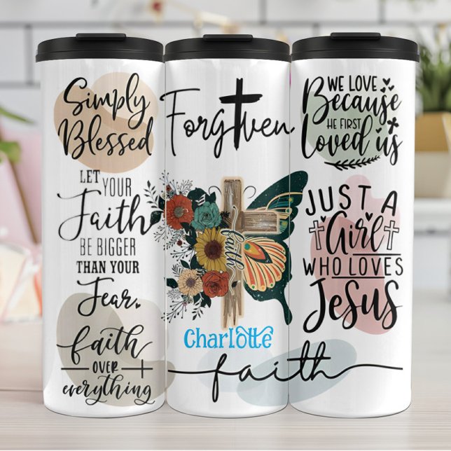 Faith: Blessed, Forgiven, Over Fear Thermal Tumbler (Creator Uploaded)