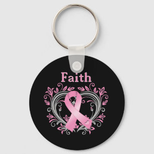 Faith Breast Cancer Awareness Ribbon Key Ring