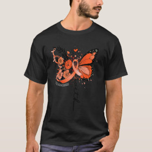 Faith Butterfly Orange Ribbon Copd Awareness T-Shirt