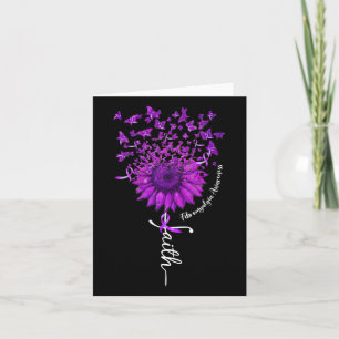 Faith Butterfly Sunflower Fibromyalgia Awareness 1 Card