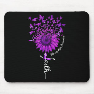 Faith Butterfly Sunflower Fibromyalgia Awareness 1 Mouse Pad