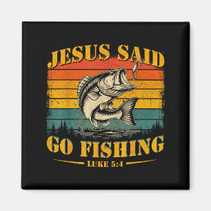 Faith calls go fishing christian fisherman humour magnet