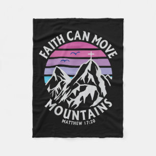 Faith Can Move Mountains Cross Christian Religious Fleece Blanket