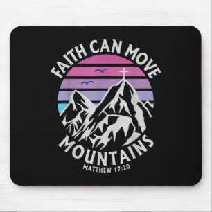 Faith Can Move Mountains Cross Christian Religious Mouse Pad